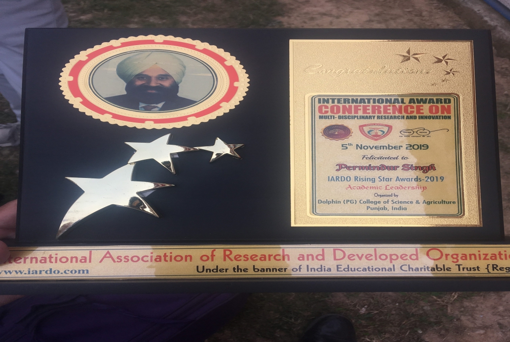 Academic Leadership to Permindur Singh, CEO,GGSF by IRDO